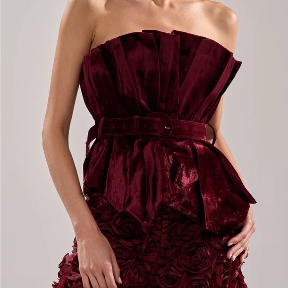 DRAMA Velvet Blouse - Burgundy - Picture 2 of 6